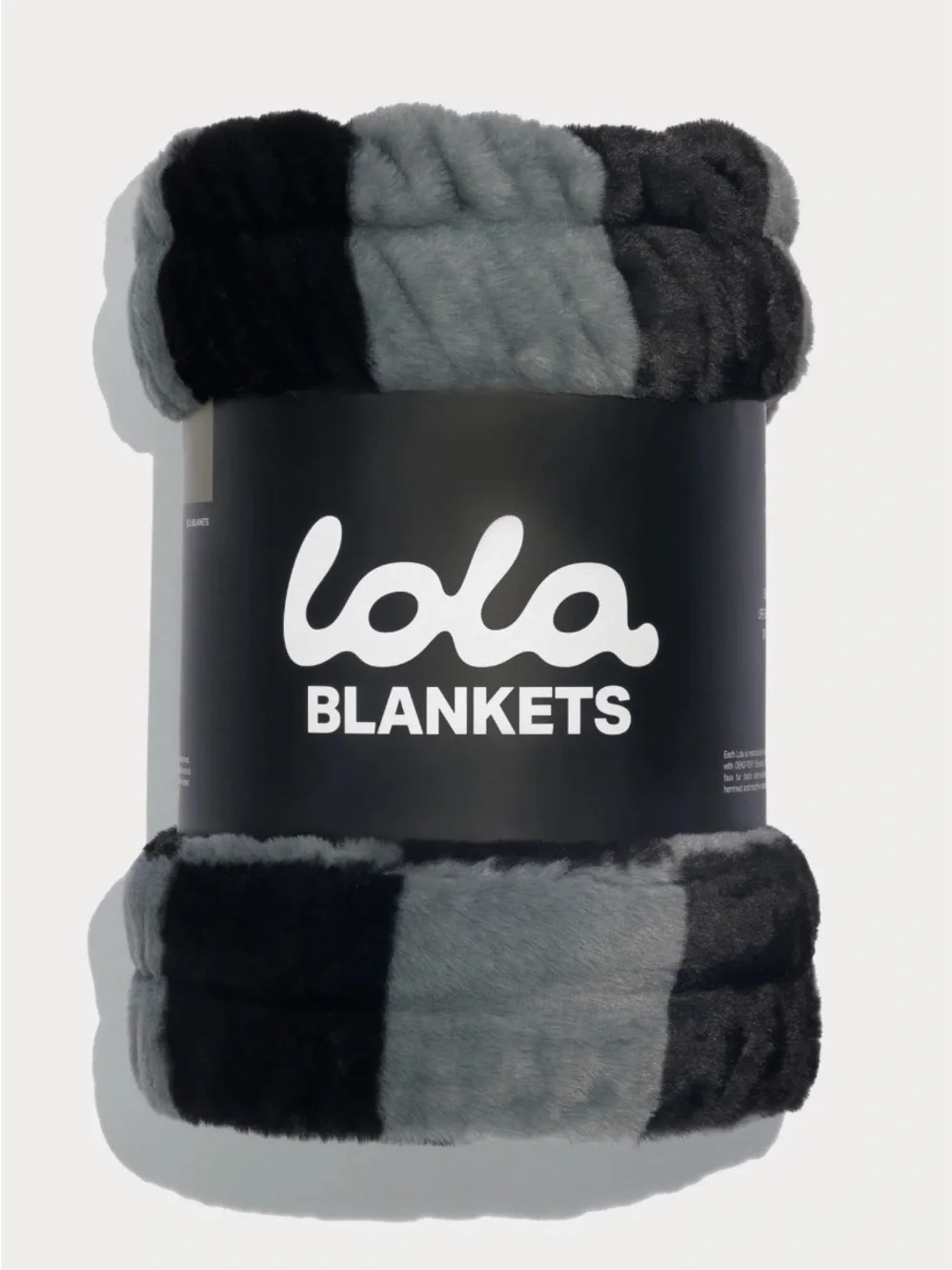 Lola Blankets/Grey Check Faux Fur Luxury/Throw/Blanket/Size L/NWT! NIB! SEALED!